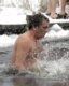 Ukrainian President Viktor Yushchenko takes a dip in the ice-cold waters of the Dnieper River in January (epa)