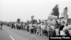 In Lithuania, Latvia, and Estonia in 1989, a peaceful demonstration created a human chain across the Baltics on the 50th anniversary of the Molotov-Ribbentrop Pact.