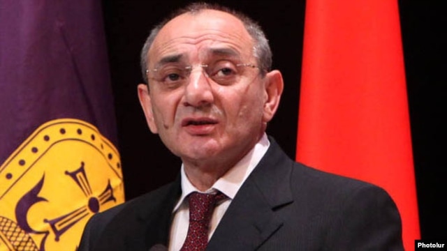 Nagorno-Karabakh - Bako Sahakian, the Karabakh president, gives a speech in Stepanakert.