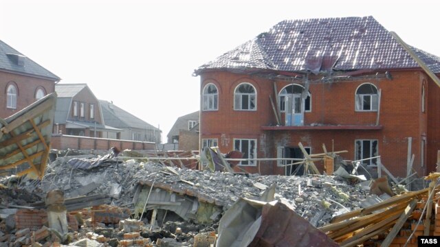 Ingushetian homes destroyed in a search for militants in the restive republic