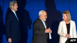 U.S. Secretary of State John Kerry, Iranian Foreign Minister Mohammad Javad Zarif, and EU foreign policy chief Federica Mogherini are meeting in Vienna to discuss progress made toward implementing a landmark nuclear agreement between Tehran and world powers.