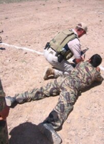 U.S. soldiers train Afghan border guards near Herat in April (epa)