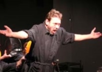 Actor Oleg Sidorchik during a performance of \