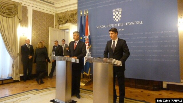 Kosovski premijer Hašim Thaci sa hrvatskim kolegom Zoranom Milanovićem u zvaničnoj posjeti zagrebu