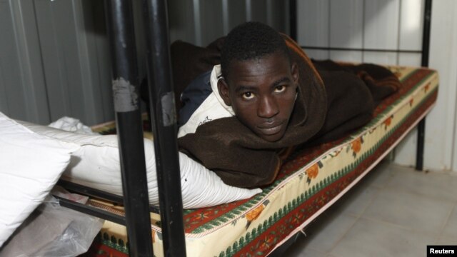 A prisoner at Guwasim prison near Gharyan, 75 kilometers south of Tripoli