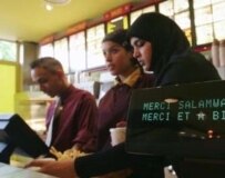 Muslims working at a Burger King near Paris (AFP file photo)