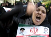 A demonstration against Israel outside the UN office in Tehran on July 31 (epa)