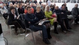 Belarus - Guests at a reading from The Byalyatski Matter in Minsk, 17Jan2013