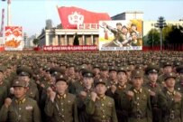 North Koreans rally on October 20 in celebration of the country's first nuclear test (epa)