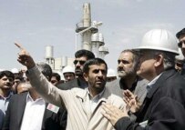 Iranian President Ahmadinejad visiting the Arak heavy-water plant last year (epa)