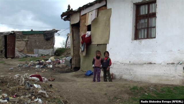 Roma children from the Trizla settlement in Prilep, Macedonia.