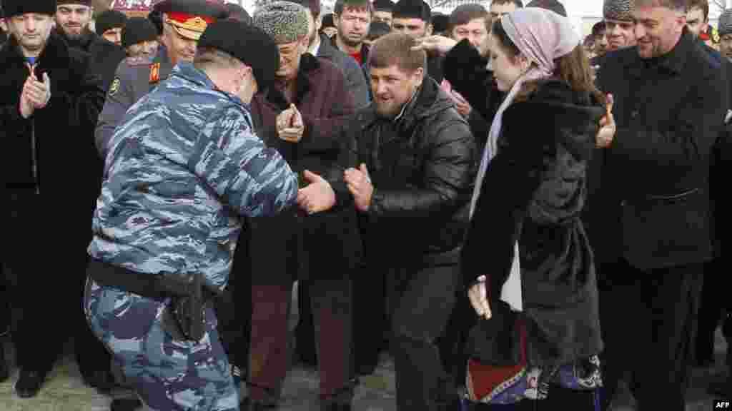 Kadyrov also found the time to lead members of the Chechen security forces on a merry dance.