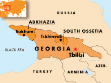 Georgia -- Map with Abkhazia and South Ossetia, undated