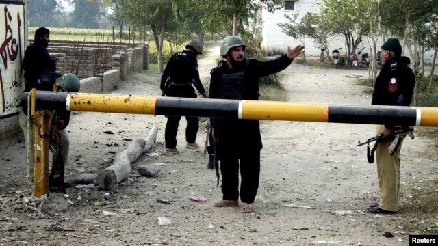 The aftermath of the attack at the police station in Bannu.
