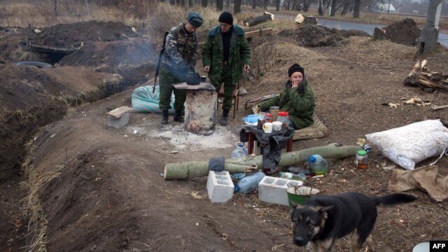 Ռուս անջատականների հենակետը Դոնեցկի մոտակայքում, 13-ը նոյեմբերի, 2014թ.