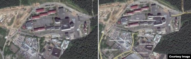 Слева - изображение Google, справа - Wikimapia.org