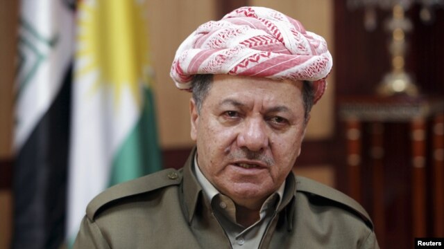 Iraqi Kurdish region President Masud Barzani says Iraq is falling apart and he reiterated a threat to hold a referendum on independence from the rest of the country.