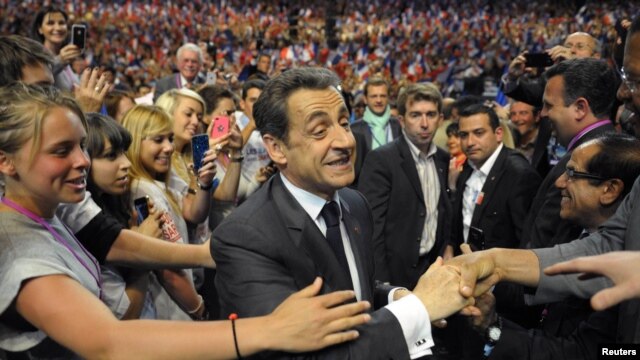 Nicolas Sarkozy na predizbornom skupu