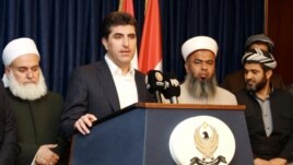 نيجيرفان بارزاني ورجال دين في مؤتمر صحفي بأربيل