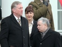 Topolanek (left) and Kaczynski in Warsaw on February 19 (epa)