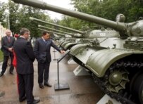 Venezuelan President Hugo Chavez (right) during a visit to Belarus in July (epa)