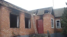 Сожженный дом родственников одного из подозреваемых в нападении на Грозный 4 декабря