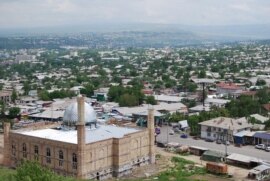A new mosque building in Osh city in Kyrgyzstan