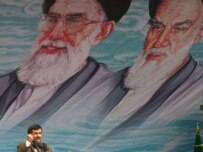 President Ahmadinejad addresses a Tehran crowd on the anniversary of the Islamic revolution (epa)