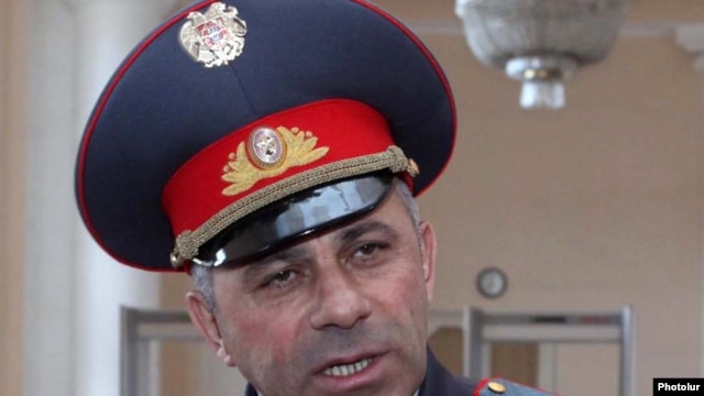 Armenia -- Alik Sargsian, chief of the national police, speaks to journalists, 14Apr2011.