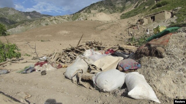 A view of an earthquake site in Baghlan Province on June 11