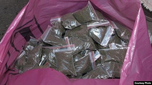 Packets of the chewable form of tobacco known as "nas" or "nasvai" to many Central Asians.