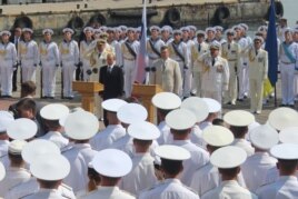 Янукович и Путин на праздновании Дня ВМФ России и Дня флота Украины