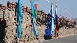 Armenia - Special forces from Russia, Armenia, Belarus, Kazakhstan, Kyrgyzstan and Tajikistan begin joint exercises at the Marshal Baghramian training center near Yerevan, 15Sep2012.