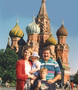 The Wondra family in Moscow in 1994 after their adoption