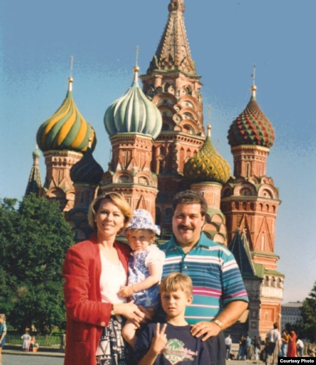 The Wondra family in Moscow in 1994 after their adoption