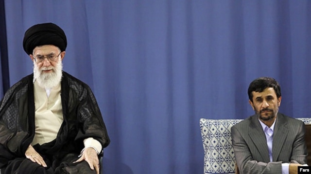 Embattled Iranian President Mahmud Ahmadinejad (right) has been faring badly in a continuing power struggle with Iran's Supreme Leader Ayatollah Ali Khamenei.