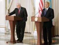 U.S. Vice President Cheney (left) at a joint news conference with Kazakh President Nazarbaev on May 5 (epa)
