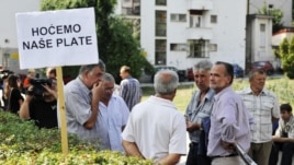 Protest radnika pretisa, Sarajevo, 1. avgust 2012.