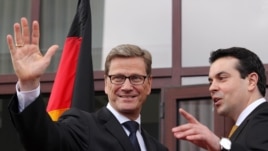 Ministri i Punëve të Jashtme të Gjermanisë Guido Westerwelle gjatë vizitës në Maqedoni
