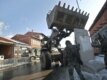 Kosovo -- French soldiers serving in KFOR bring concrete blocks to reinforce their check-point on the bridge over Ibar river in Mitrovica, 17Feb2008