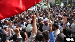 The demonstration ended after Tehran police chief Hossein Sajedinia appeared and pleaded for it to end.