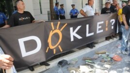 Mještani Beransela protestovali su ispred Vlade Crne Gore u Podgorici 19. jula 2012.