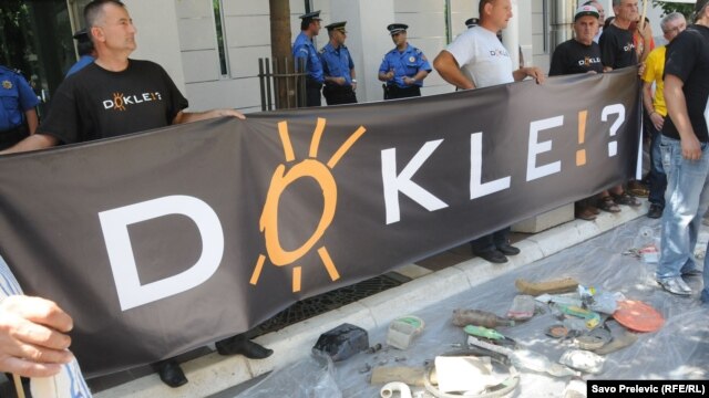 Mještani Beransela protestovali su ispred Vlade Crne Gore u Podgorici 19. jula 2012.