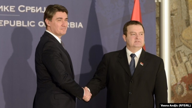 Zoran Milanović i Ivica Dačić u Beogradu, siječanj 2013.    