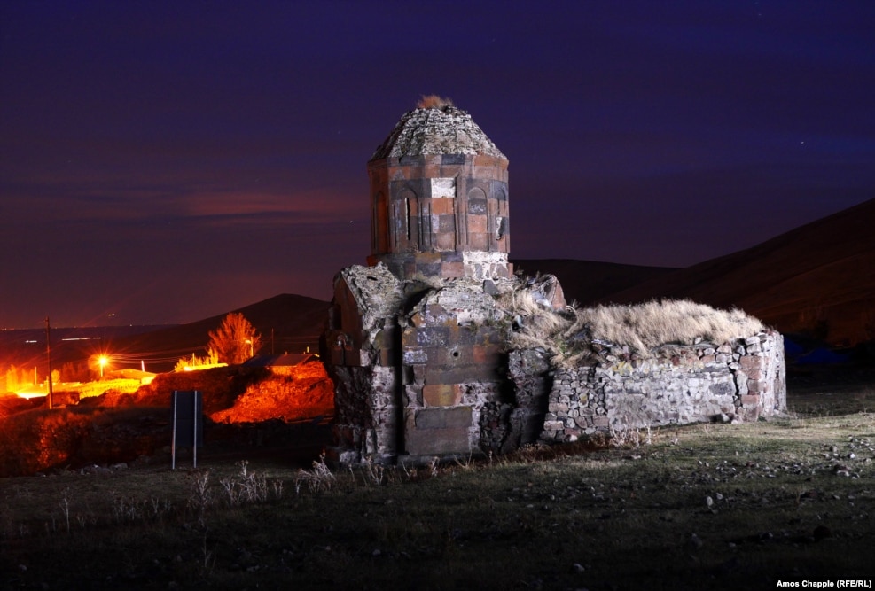 A chapel that was once a part of Bagnair Monastery, in the village of Kozluca, a few kilometers outside Ani. Signs describing the Armenian structures in Ani, and the villages around, avoid using the word &quot;Armenian.&quot;