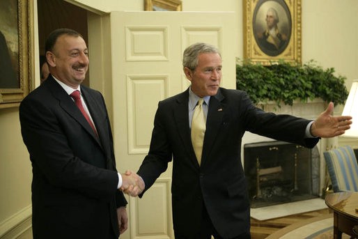 It was the first time that President Aliyev had met President Bush