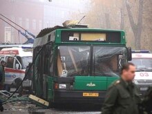 Russia - The site of a bomb blast on a bus in Togliatti, 31Oct2007