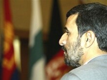 Kyrgyzstan -- Iranian President Mahmud Ahmdinejad at a meeting of SCO leaders in Bishkek, 16Aug2007