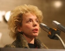 Russia -- Yelena Telegina, former Rosneft board president, at RFE/RL Prague, 23Oct2006