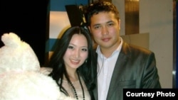 Nazira Aitbekova with her husband, Iskender Sharsheev (file photo)